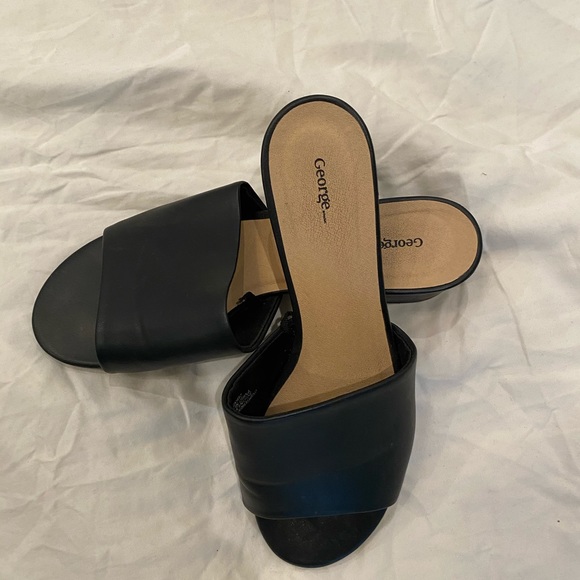 George Black Heeled Sandals 8.5 - Picture 5 of 5